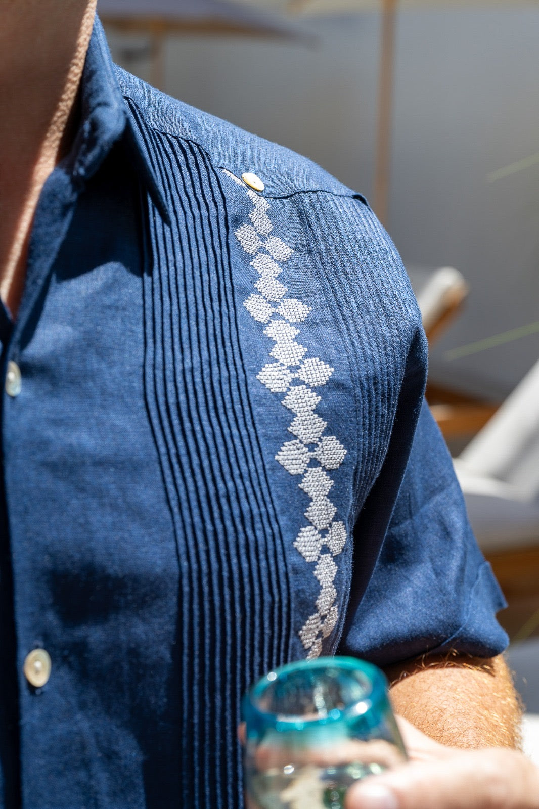 Guayabera Bahía azul