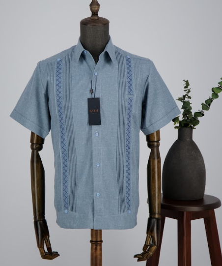 Guayabera Bordado Angosto Lino/Algodón